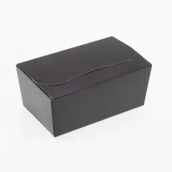 500g Fold Flat Ballotin; Shiny Black